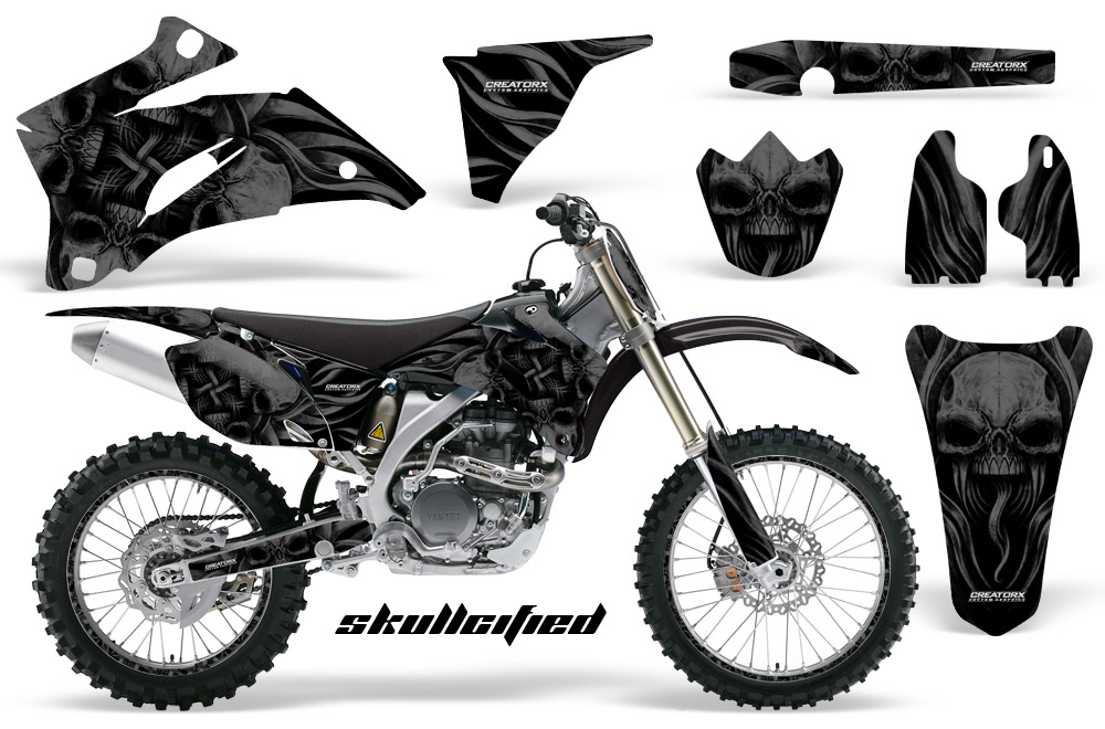 Yamaha YZ 250F 450F 06-09 Graphics Kit Skullcified Black NP Rims Black